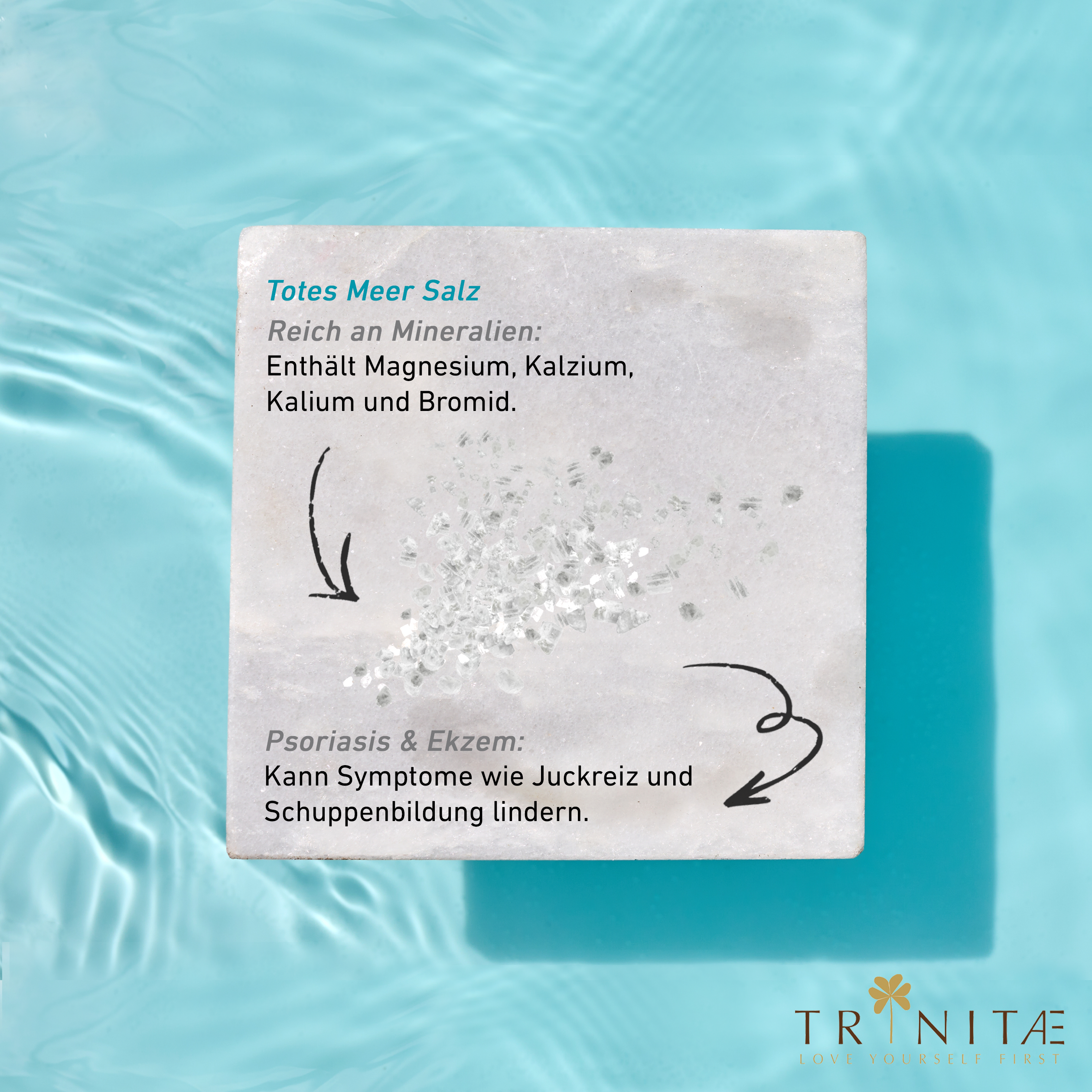 Trinitae gereinigte Natur Totes Meer Salzkristalle pur (250g)