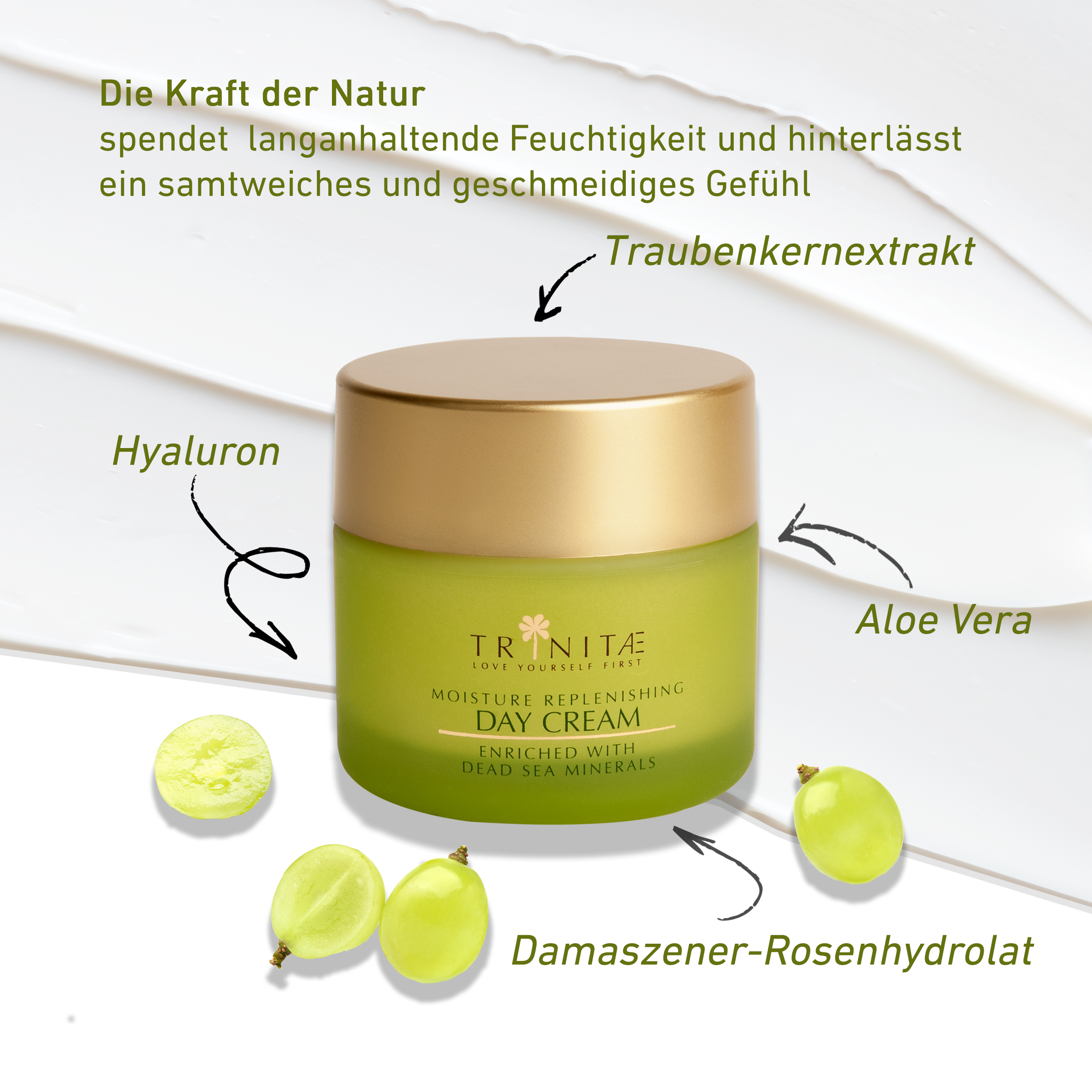 Trinitae Feuchtigkeitscreme für den Tag mit Hyaluron und Anti-Aging Wirkung