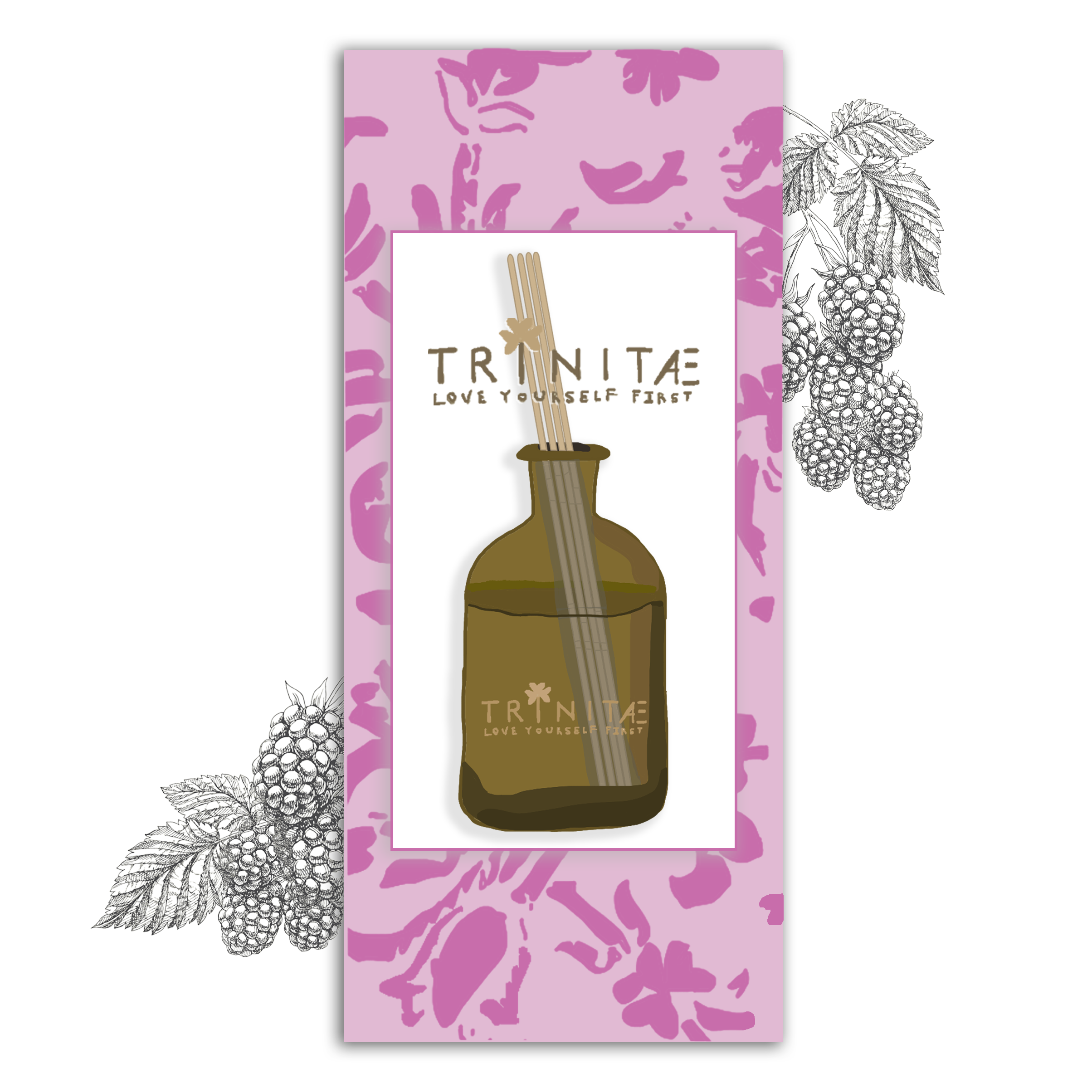 Trinitae Aromatherapie Raumduft Diffuser Set  mit reinen ätherischen Ölen - Brombeere