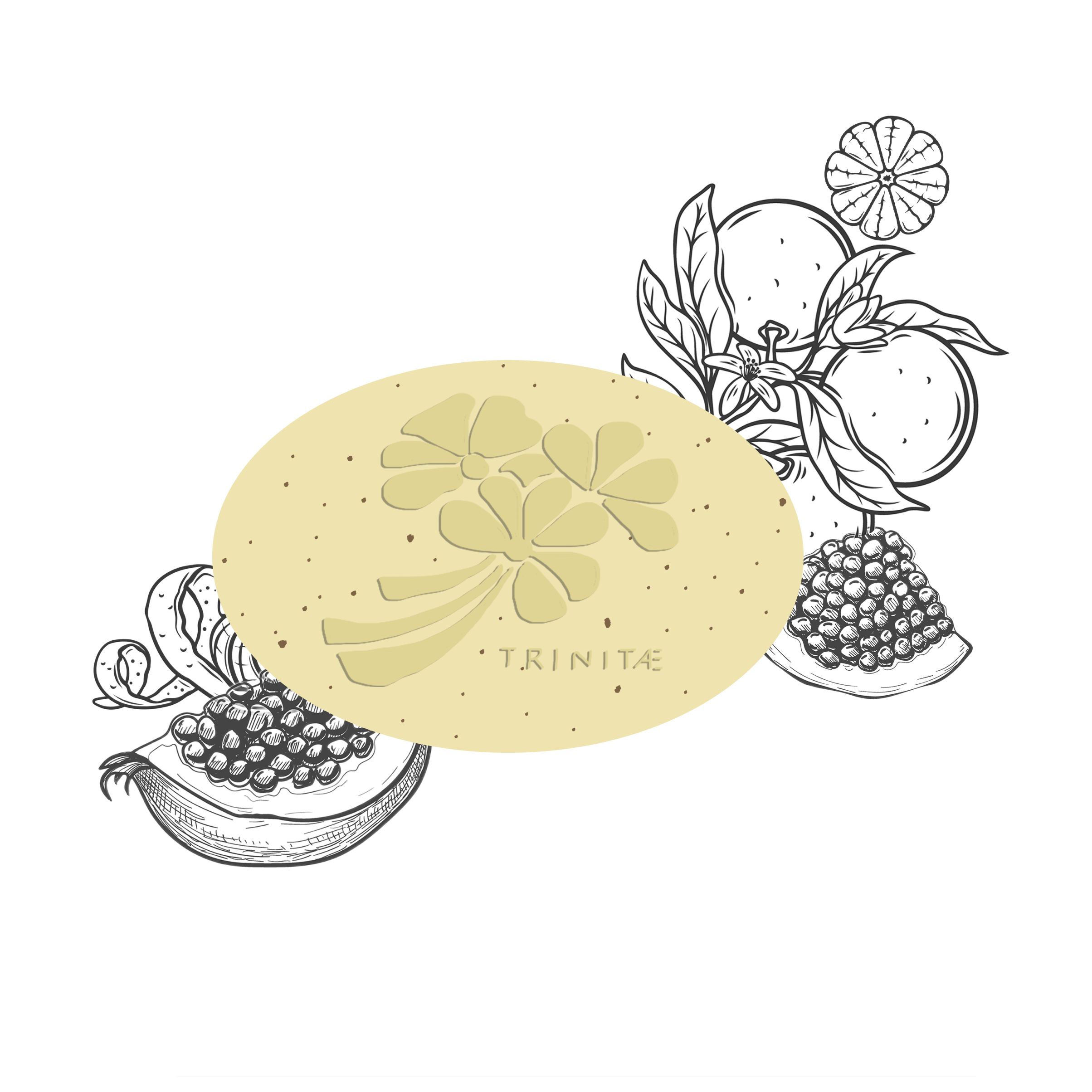 Trinitae Luxus Seife mit Peeling, Granatapfel, Orangenblüte und Kakaobutter