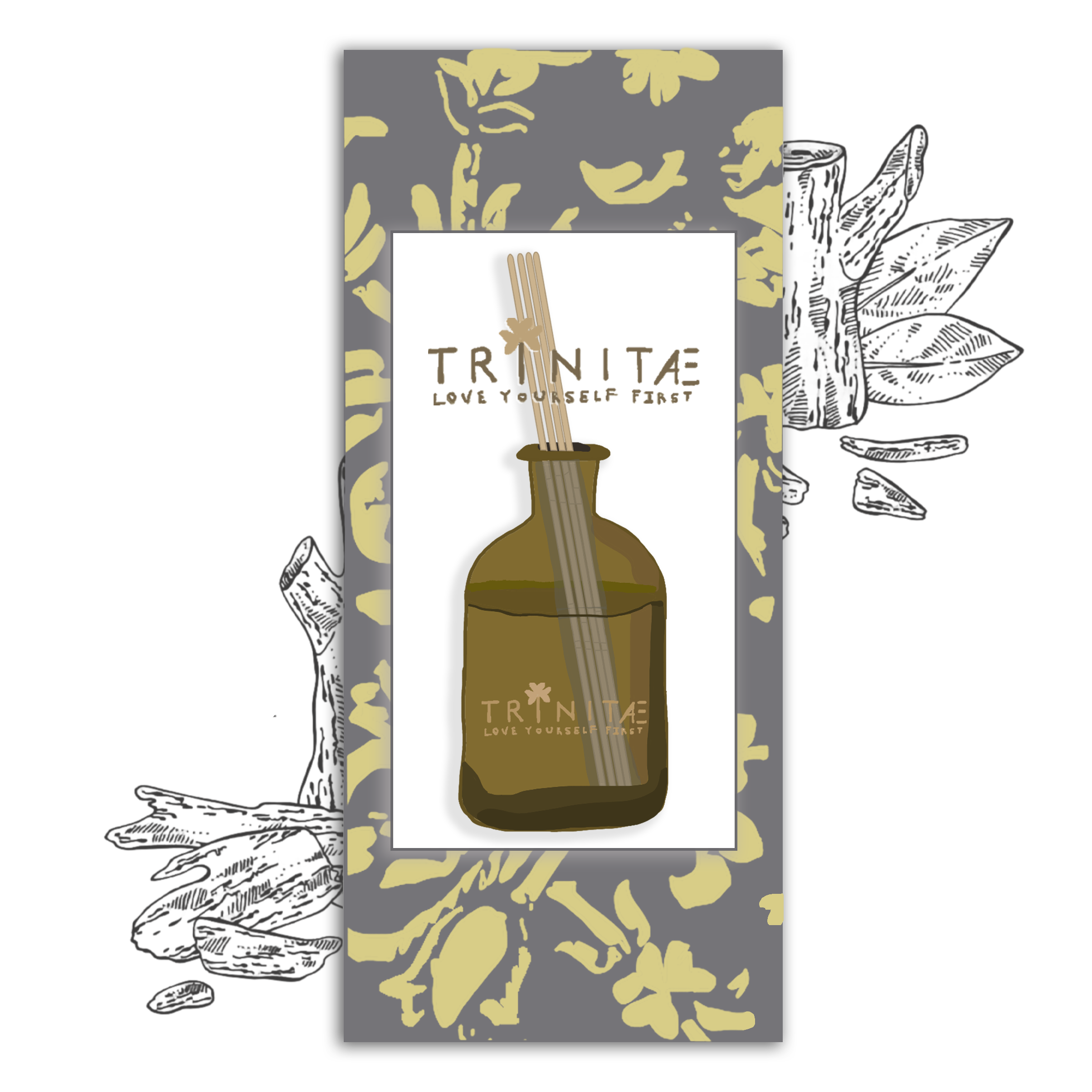 Trinitae Aromatherapie Raumduft Diffuser Set - Orientalisches Oud / Holz