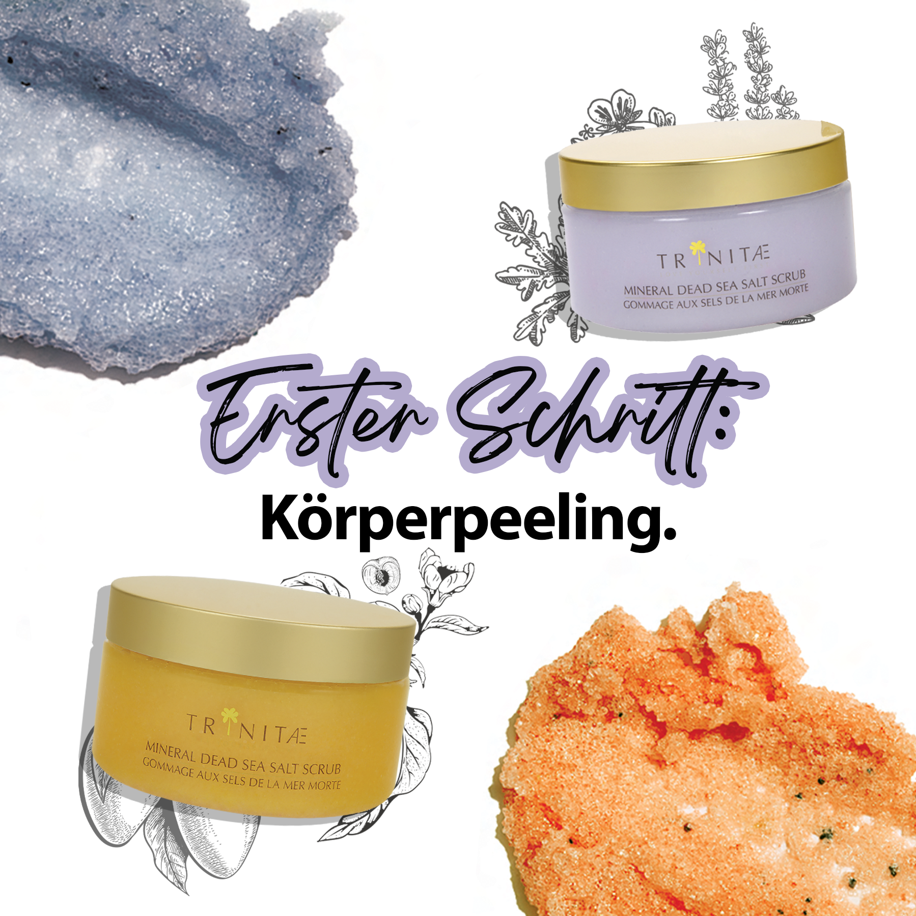 Trinitae Totes Meer Aroma Salzpeeling Pfirsich & Mango