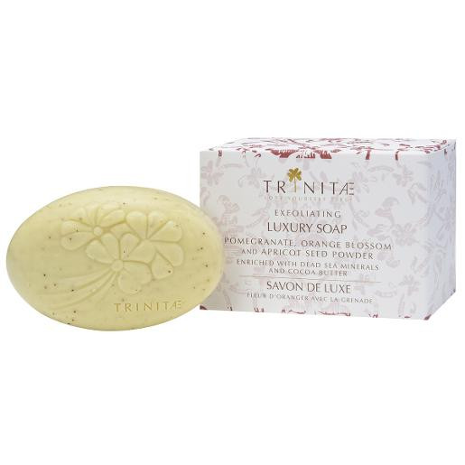 Exfoliating Luxury Soap Pomegranate,Orange Blossom and Apricot Seed Powder Enriched with Dead Sea Minerals and Cocoa Butter