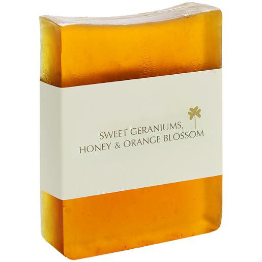 Trinitae Aromatherapy Glycerin Handmade Soap Sweet Geranium. Honey and Orange Blossom